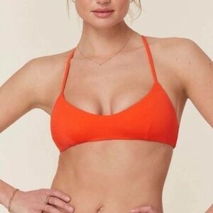 andie swim Orange Bikini Top